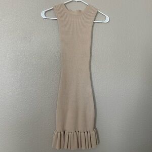 Elegant Tan Sleeveless Dress